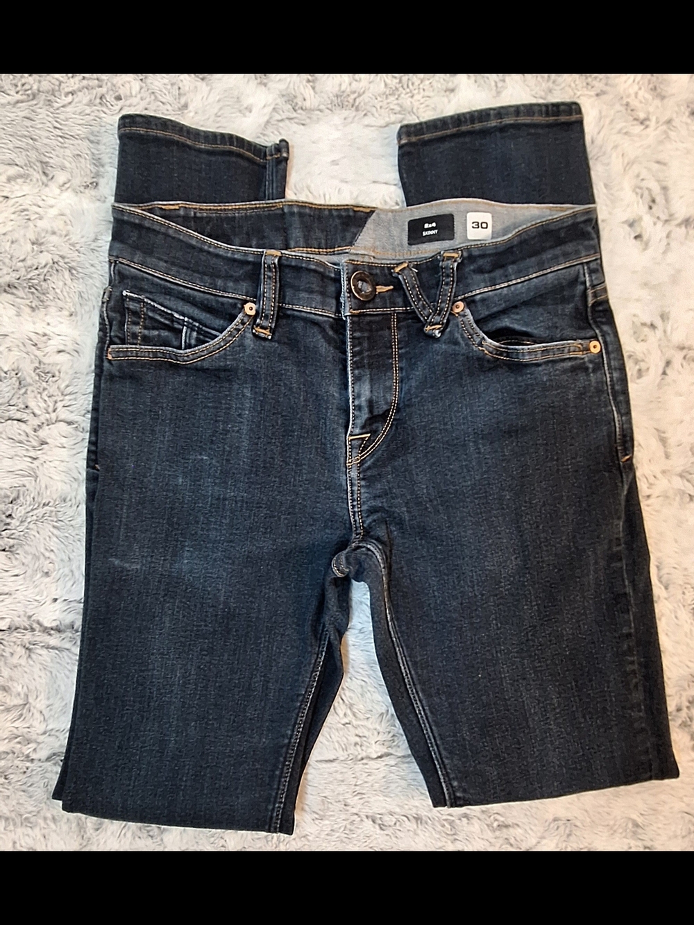 Vintage 2015 Volcom 2x4 Skinny Jeans Size 30 Dark Blue S-Gene Stretch